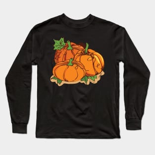 Spooky Pumpkin, Watercolor Pumpkin, Funny Halloween Party Long Sleeve T-Shirt